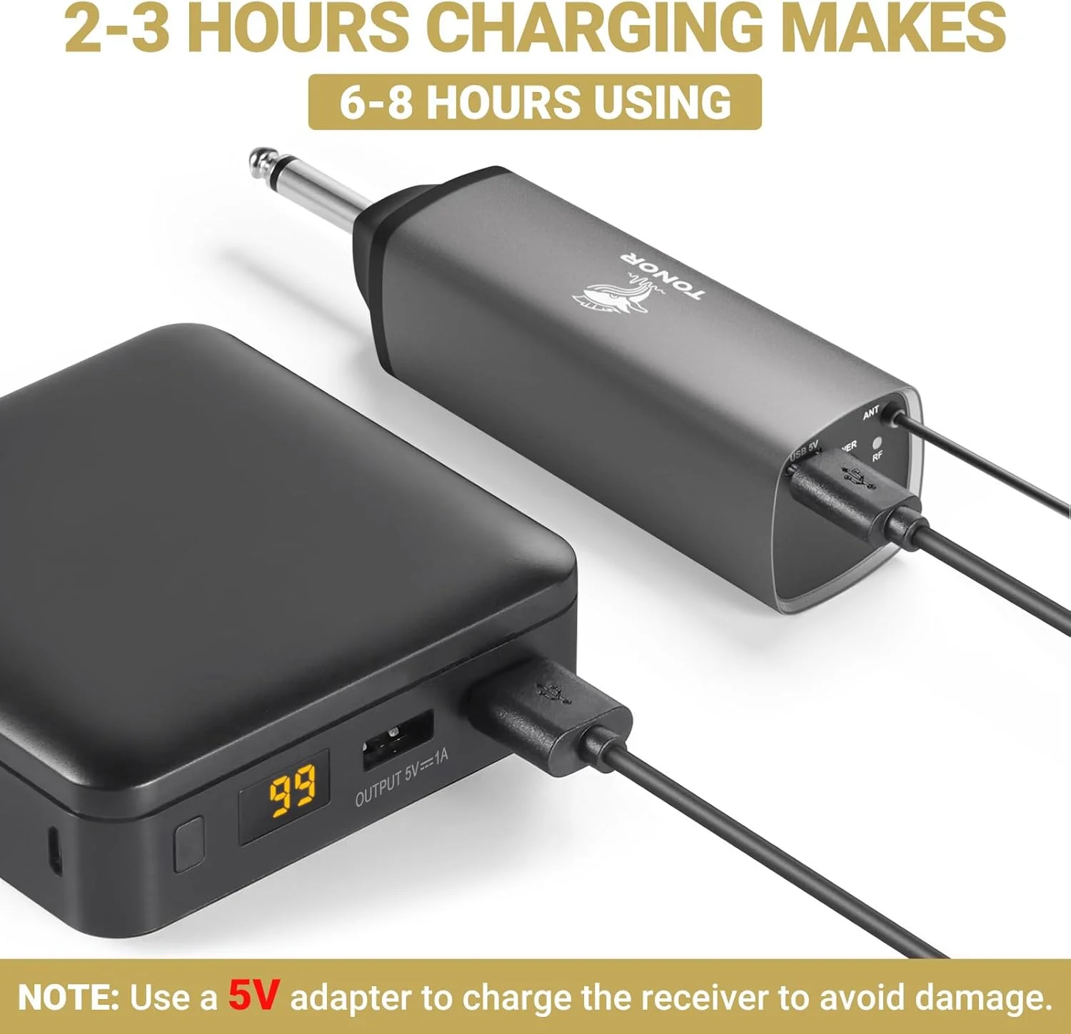 میکروفون بی سیم TONOR TW630، سیستم میکروفون دینامیکی فلزی دوگانه UHF با گیرنده قابل شارژ، برای آواز کارائوکه، عروسی، دی جی، مهمانی، سخنرانی، کلیسا، استفاده در کلاس، 200 فوت، نقره ای میکروفون بی سیم TONOR TW630، سیستم میکروفون دینامیکی فلزی دوگانه UHF با گیرنده قابل شارژ، برای آواز کارائوکه، عروسی، دی جی، مهمانی، سخنرانی، کلیسا، استفاده در کلاس، 200 فوت، نقره ای