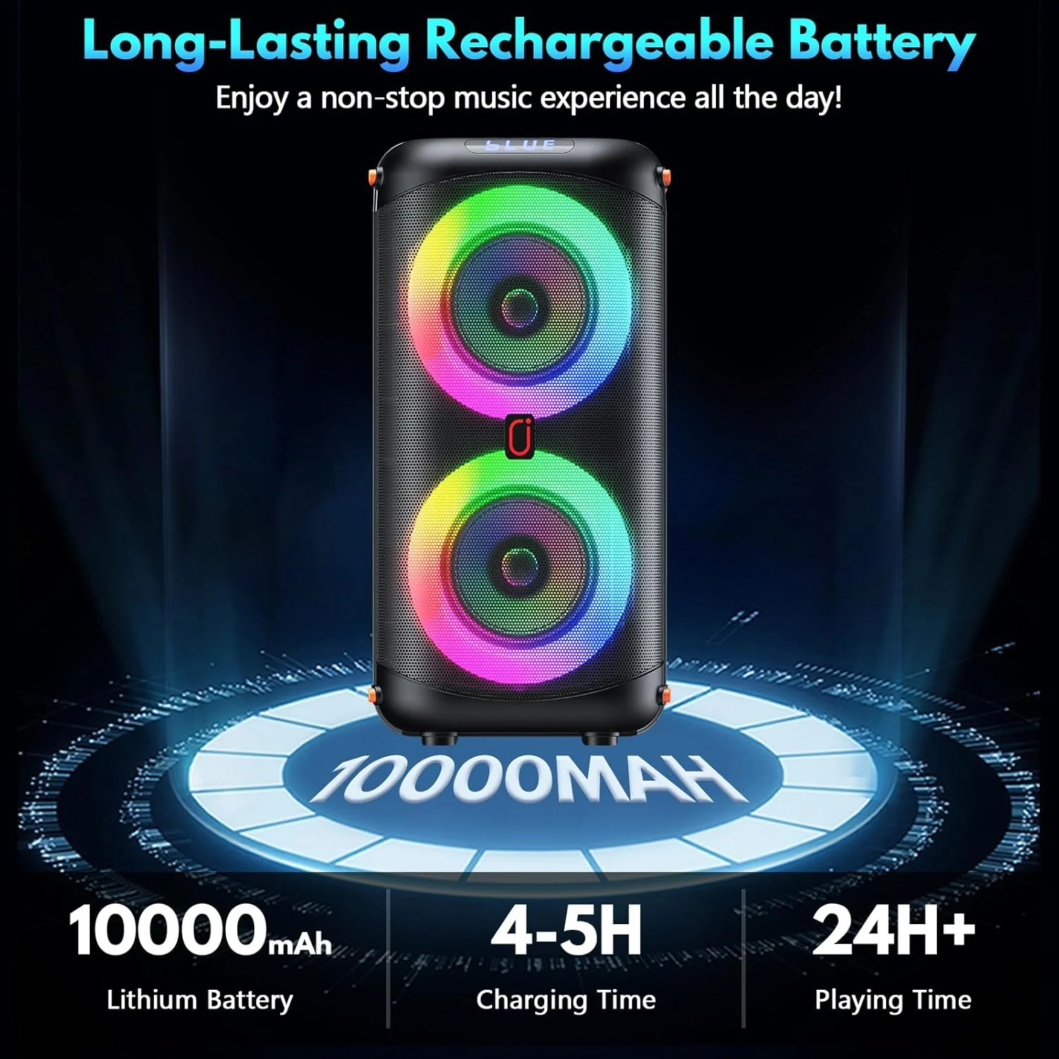 اسپیکر کارائوکه JYX با 2 میکروفون بی سیم، بلوتوث 5.3، صدای قدرتمند با بیس عمیق، نورپردازی 360 درجه DJ، سازگار با USB/TF/AUX، سیستم مهمانی قابل حمل برای خانه و رویدادها اسپیکر کارائوکه JYX با 2 میکروفون بی سیم، بلوتوث 5.3، صدای قدرتمند با بیس عمیق، نورپردازی 360 درجه DJ، سازگار با USB/TF/AUX، سیستم مهمانی قابل حمل برای خانه و رویدادها