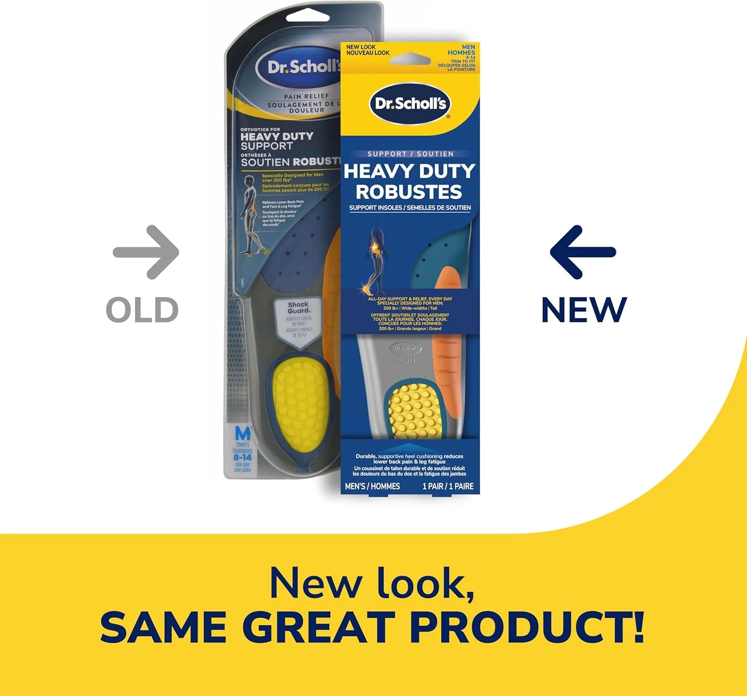 کفی طبی Dr. Scholl's برای تسکین درد و پشتیبانی سنگین، مخصوص آقایان، 1 جفت، سایز 8-14