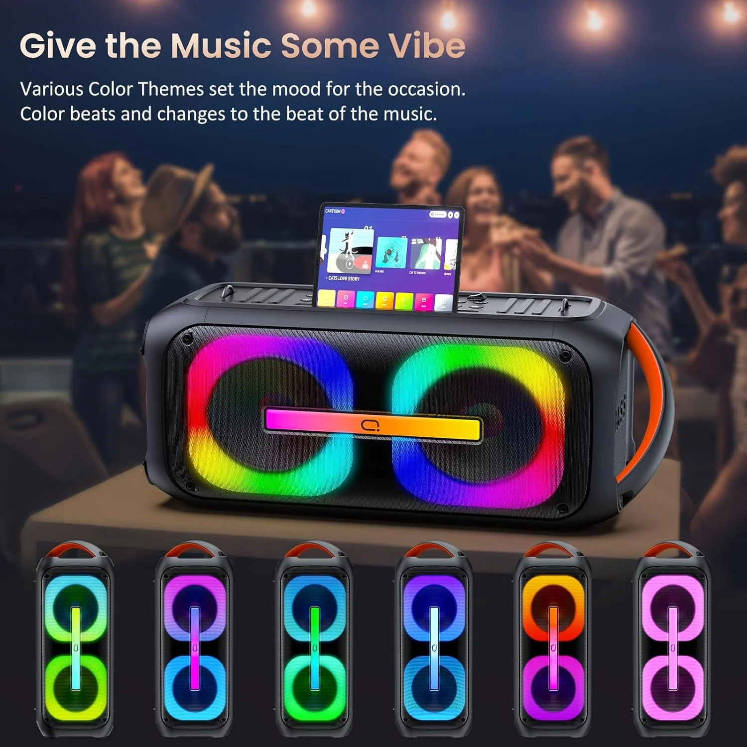 دستگاه کارائوکه JYX با دو میکروفون بی سیم، بلندگوی بلوتوث قابل حمل با صدای استریو TWS و باس عمیق، بلندگوی مهمانی ساب ووفر دوگانه 6.5 اینچی 60 واتی با توان اوج 400 وات، سیستم PA دستگاه کارائوکه JYX با دو میکروفون بی سیم، بلندگوی بلوتوث قابل حمل با صدای استریو TWS و باس عمیق، بلندگوی مهمانی ساب ووفر دوگانه 6.5 اینچی 60 واتی با توان اوج 400 وات، سیستم PA