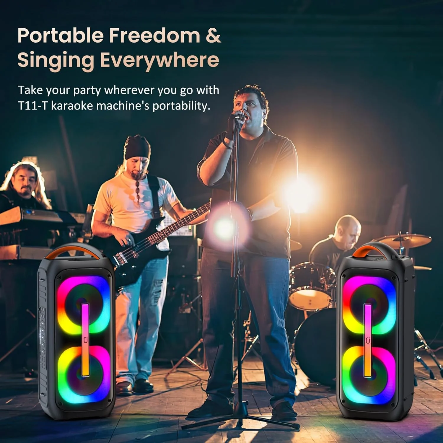 دستگاه کارائوکه JYX با دو میکروفون بی سیم، بلندگوی بلوتوث قابل حمل با صدای استریو TWS و باس عمیق، بلندگوی مهمانی ساب ووفر دوگانه 6.5 اینچی 60 واتی با توان اوج 400 وات، سیستم PA دستگاه کارائوکه JYX با دو میکروفون بی سیم، بلندگوی بلوتوث قابل حمل با صدای استریو TWS و باس عمیق، بلندگوی مهمانی ساب ووفر دوگانه 6.5 اینچی 60 واتی با توان اوج 400 وات، سیستم PA