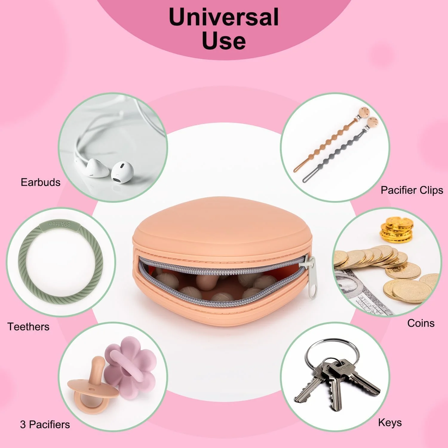 بسته 2 عددی جا پستانکی سیلیکونی BIGTHREE، کیف قابل حمل برای پستانک، مناسب برای کیف لوازم کودک و کالسکه، کیف سیلیکونی مسافرتی برای پستانک کودک، لوازم جانبی پستانک برای پسران و دختران (سبز + آبی) بسته 2 عددی جا پستانکی سیلیکونی BIGTHREE، کیف قابل حمل برای پستانک، مناسب برای کیف لوازم کودک و کالسکه، کیف سیلیکونی مسافرتی برای پستانک کودک، لوازم جانبی پستانک برای پسران و دختران (سبز + آبی)