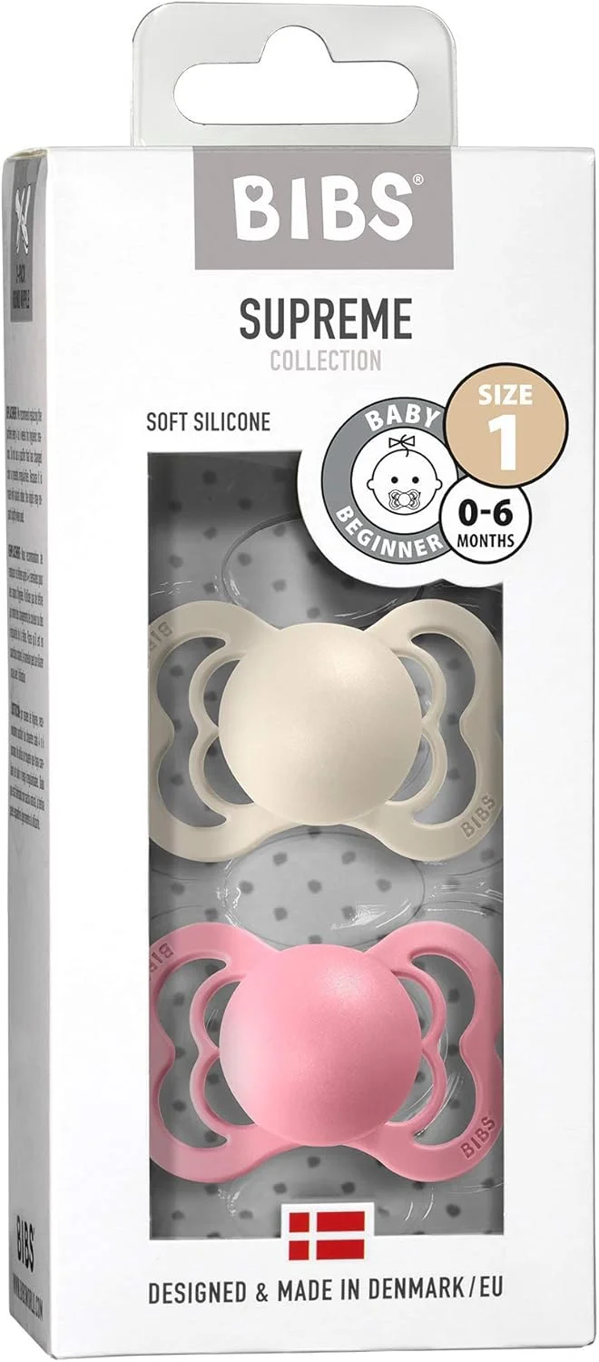 پستانک سیلیکونی سوپریم Bibs مناسب نوزادان 0-6 ماه، 2 عددی، سایز 1، عاجی/صورتی نوزادی پستانک سیلیکونی سوپریم Bibs مناسب نوزادان 0-6 ماه، 2 عددی، سایز 1، عاجی/صورتی نوزادی