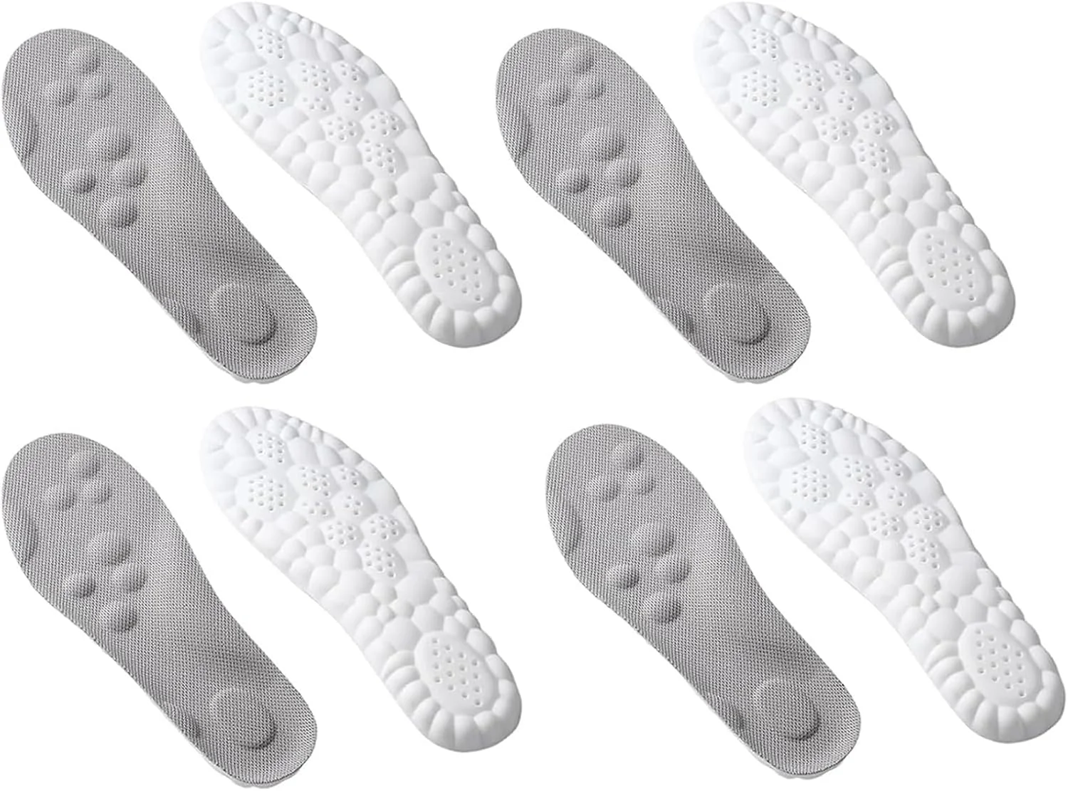 کفی طبی فوت استر، کفی کفش فوم نرم و تنفسی، کفی های ماساژ ارتوپدی فوت استریپس با پشتیبانی از قوس (A+ 4 جفت، 37-38)