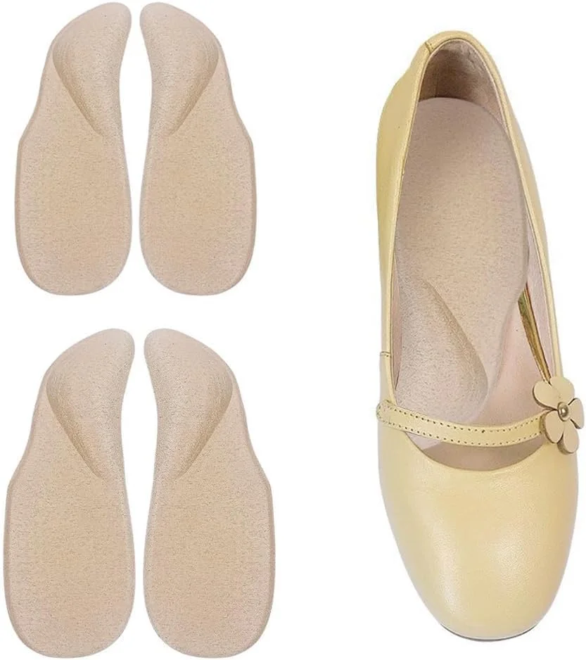 FDEETY 2 جفت کفی طبی، کفی های ژله ای با پشتیبانی از قوس پا، کفی های پلانتار برای فاشیای کف پا، کفی های صاف، کفش های ارتوپدی زنانه (L)