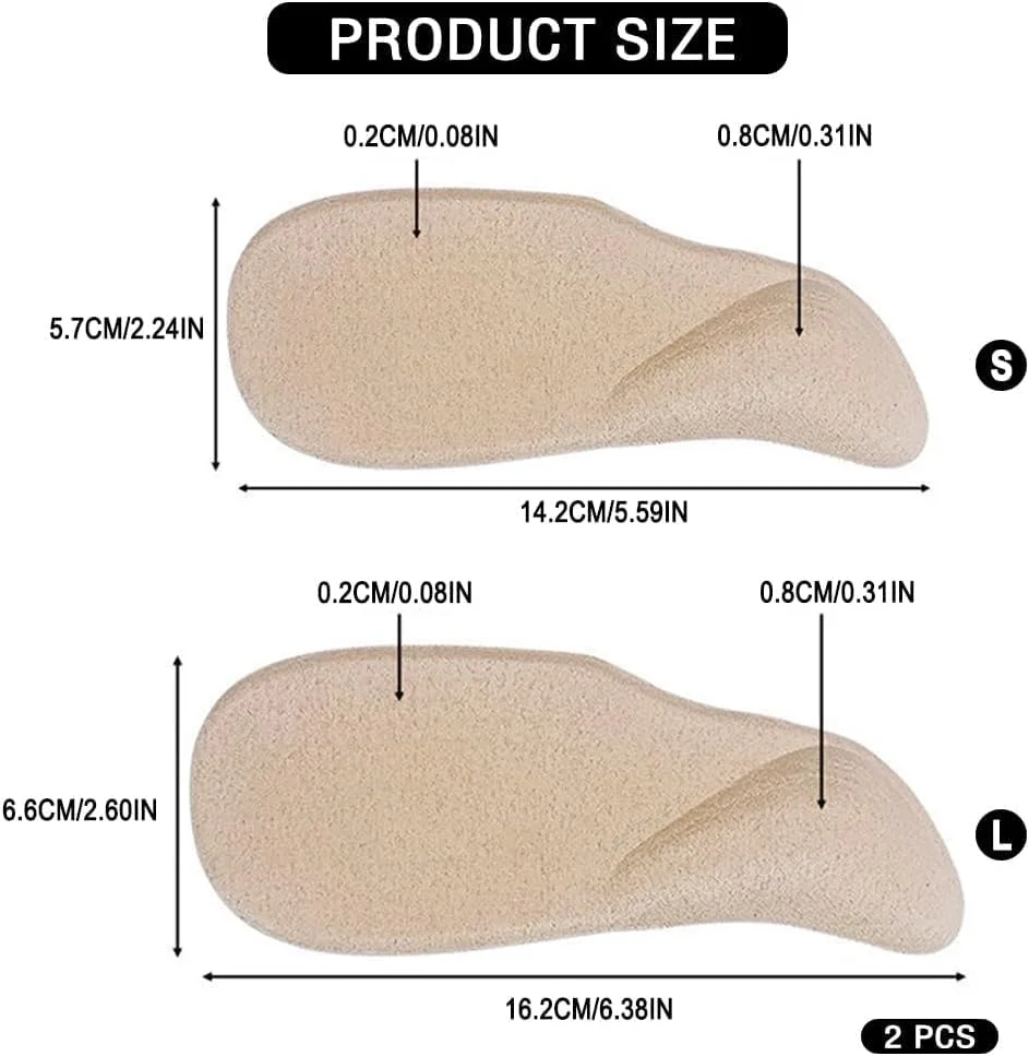 FDEETY 2 جفت کفی طبی، کفی های ژله ای با پشتیبانی از قوس پا، کفی های پلانتار برای فاشیای کف پا، کفی های صاف، کفش های ارتوپدی زنانه (L)