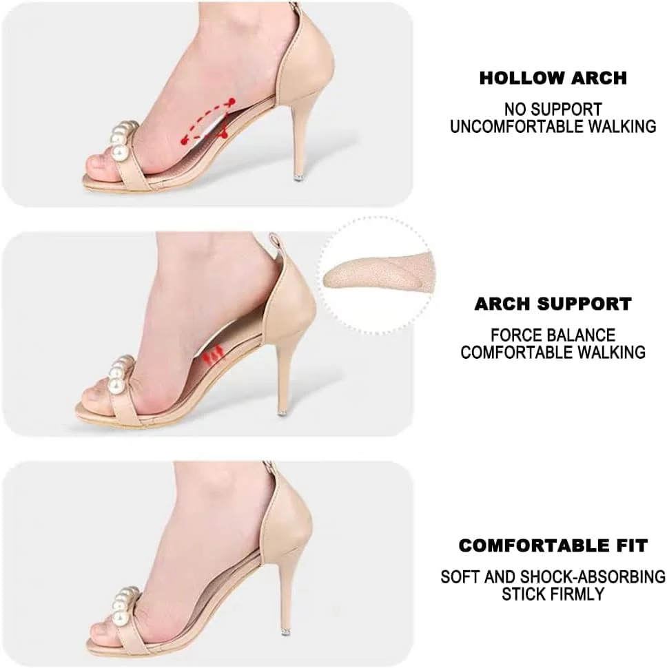 FDEETY 2 جفت کفی طبی، کفی های ژله ای با پشتیبانی از قوس پا، کفی های پلانتار برای فاشیای کف پا، کفی های صاف، کفش های ارتوپدی زنانه (L)