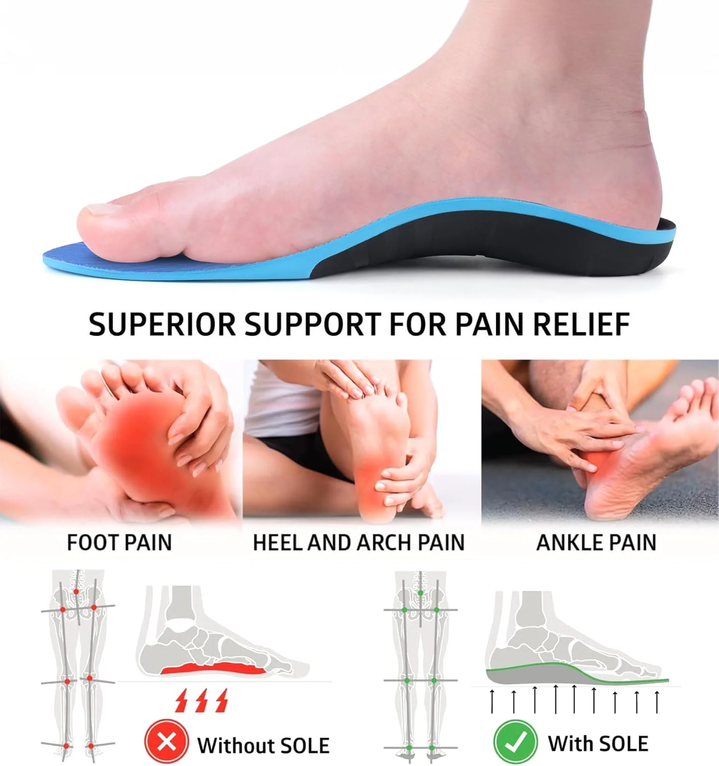 کفی طبی مردانه، کفی های پلانتار فاسایتیس، کفی های راحت برای پیاده روی/کوهنوردی، کفی های ارتوتیک با پشتیبانی از قوس پا، کفی های طبی برای صافی کف پا، درد پاشنه و جذب شوک (XL (M11-12.5)) کفی طبی مردانه، کفی های پلانتار فاسایتیس، کفی های راحت برای پیاده روی/کوهنوردی، کفی های ارتوتیک با پشتیبانی از قوس پا، کفی های طبی برای صافی کف پا، درد پاشنه و جذب شوک (XL (M11-12.5))