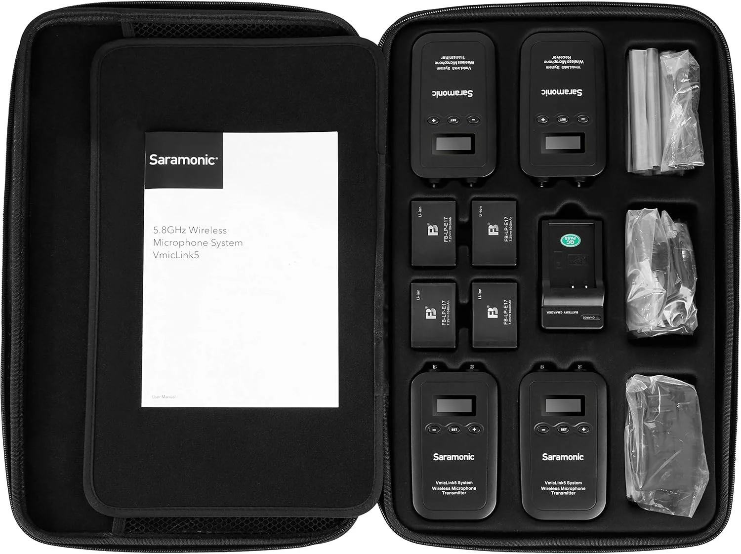 سیستم میکروفون یقه ای بی سیم 5.8 گیگاهرتزی Saramonic SRVML5/3K VmicLink5 با 3 فرستنده و 1 گیرنده برای Canon EOS T6 سیستم میکروفون یقه ای بی سیم 5.8 گیگاهرتزی Saramonic SRVML5/3K VmicLink5 با 3 فرستنده و 1 گیرنده برای Canon EOS T6
