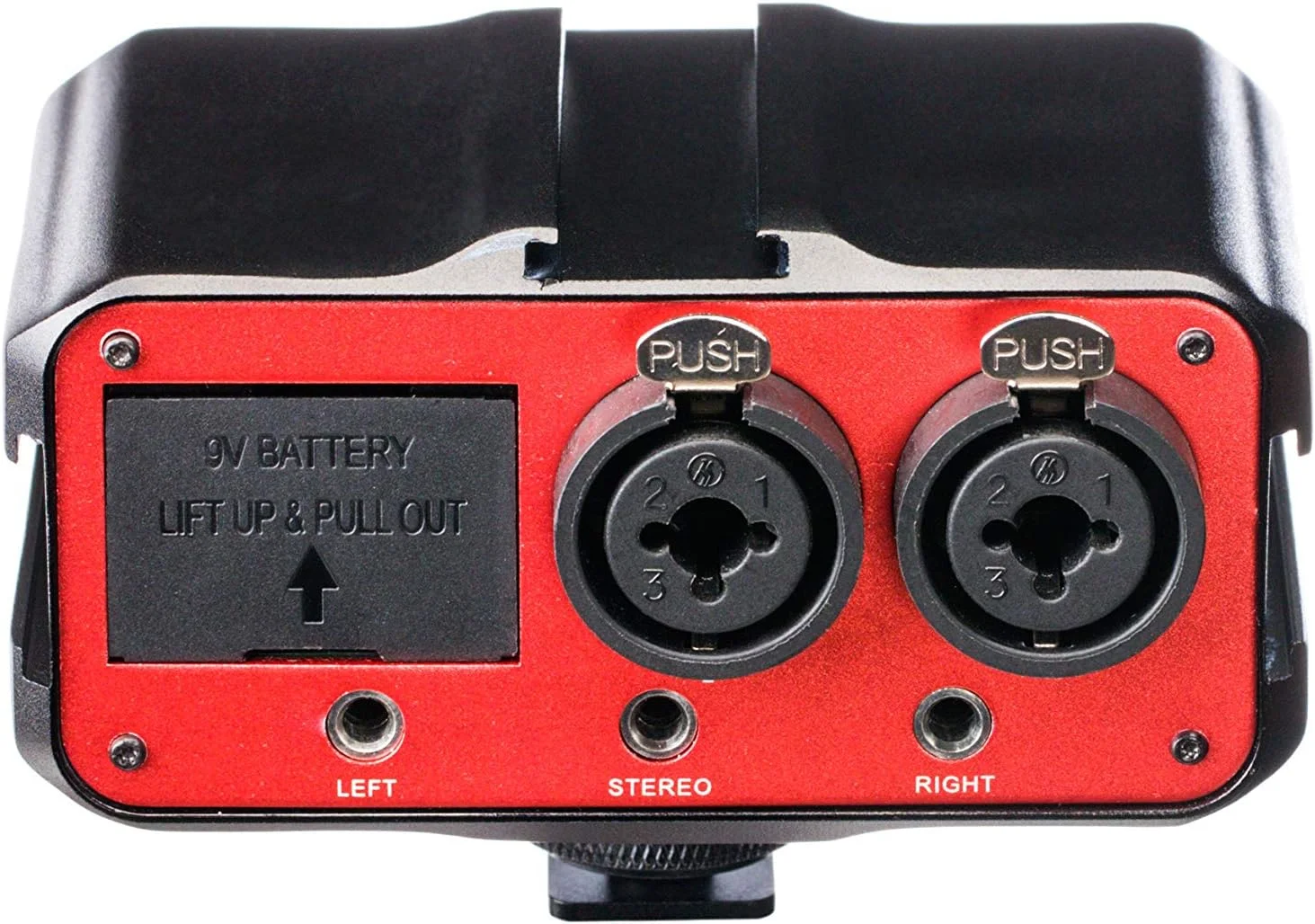 میکسر دو کاناله XLR، 1/4 اینچ و 1/8 اینچ سارامونیک روی دوربین با پری امپ، خروجی هدفون برای DSLR/Mirrorless/Video (SR-PAX1)