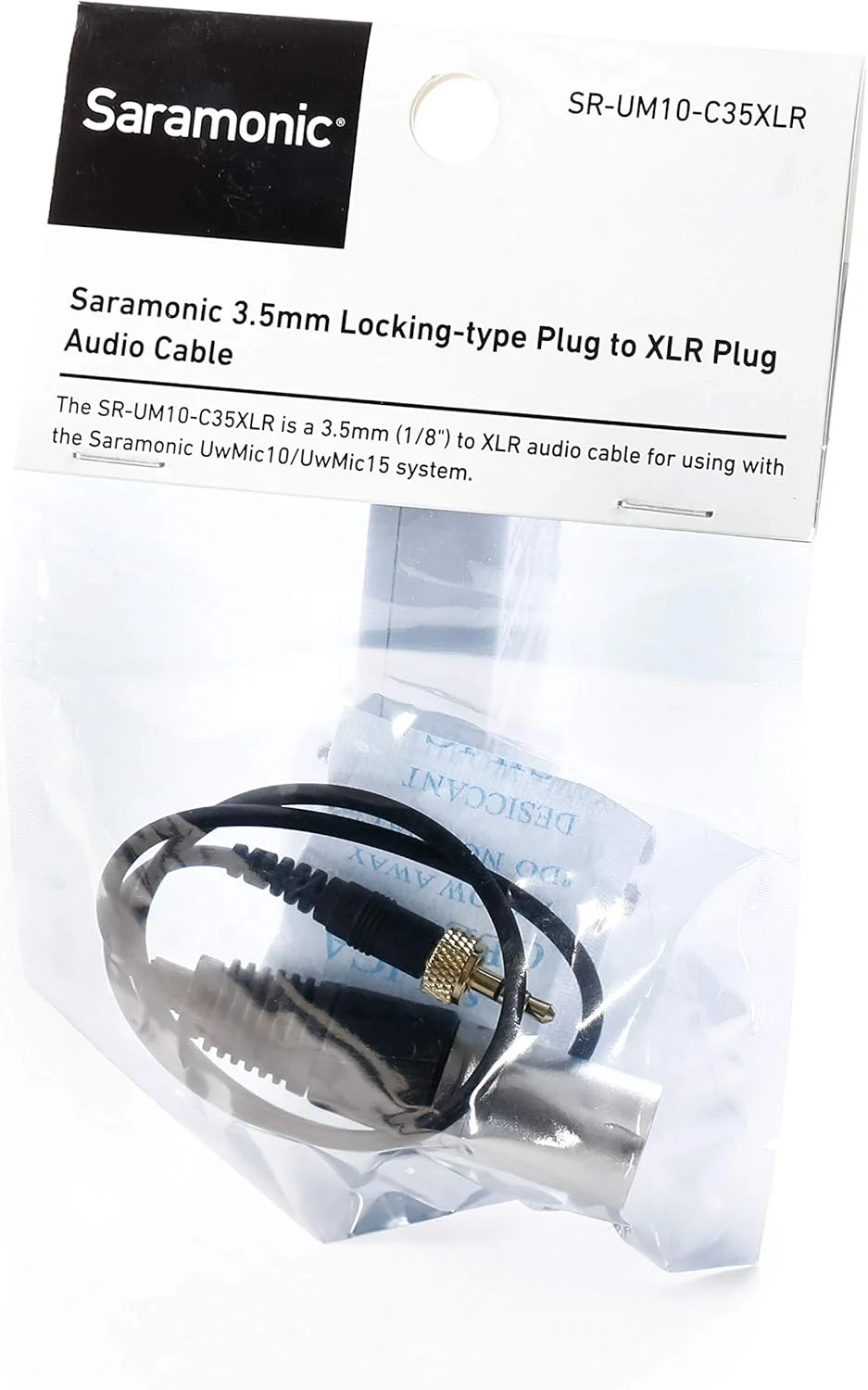 کابل اتصال خروجی XLR جایگزین سارامونیک SR-UM10-C35XLR برای سیستم های میکروفون بی سیم سارامونیک UwMic9، UwMic10 و UwMic15 کابل اتصال خروجی XLR جایگزین سارامونیک SR-UM10-C35XLR برای سیستم های میکروفون بی سیم سارامونیک UwMic9، UwMic10 و UwMic15