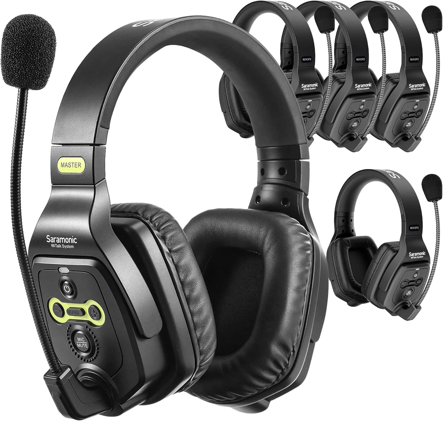 سیستم اینترکام هدست بی سیم فول دوبلکس Saramonic WiTalK، ارتباط گروهی 400 متری، هدست دو گوش WT5D با 1 هدست اصلی و 4 هدست ریموت (5 کاربر)