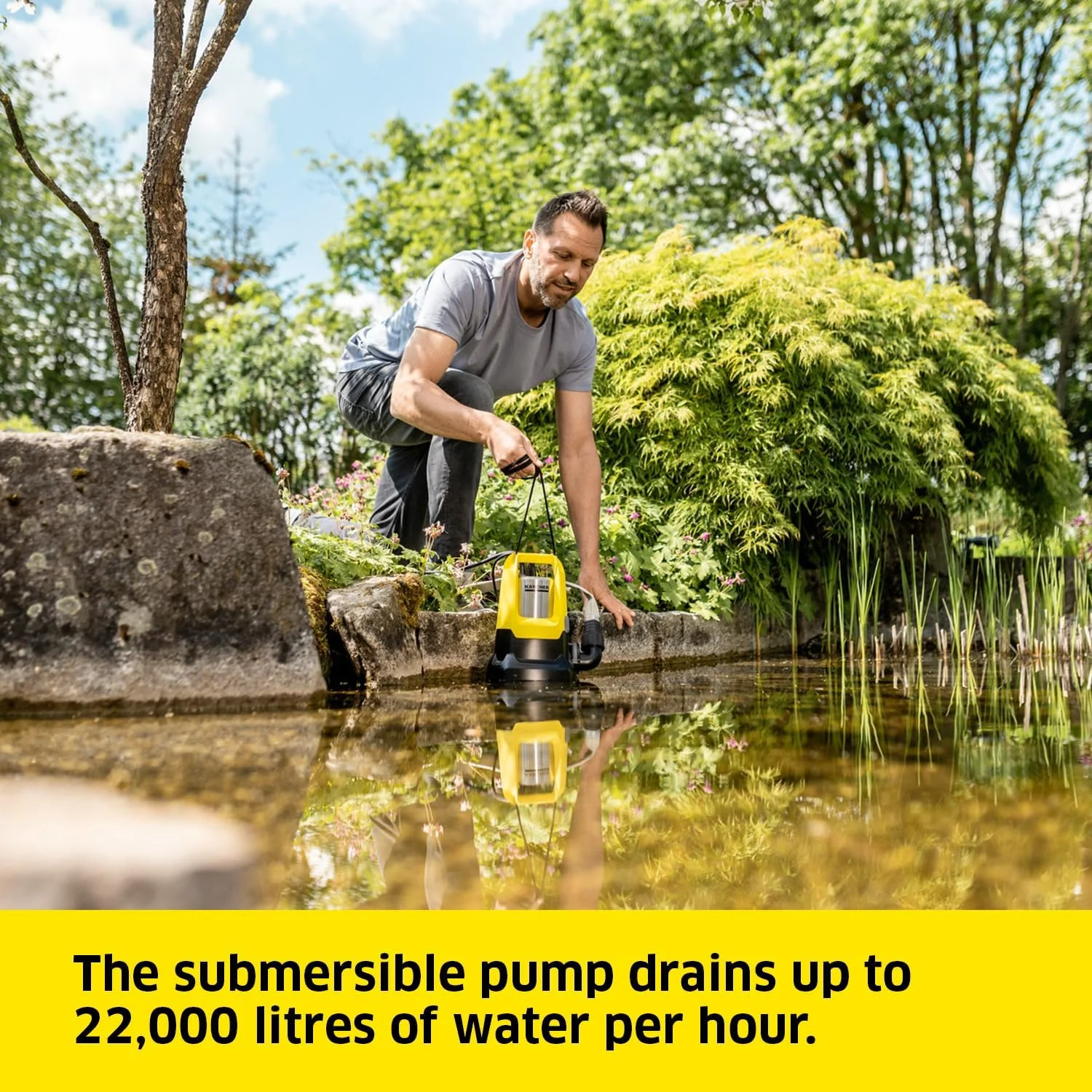 پمپ شناور آب کثیف کارچر SP 22000 با سنسور سطح - پمپ آب قدرتمند 1000 واتی برای تخلیه آب کثیف تا 22000 لیتر در ساعت