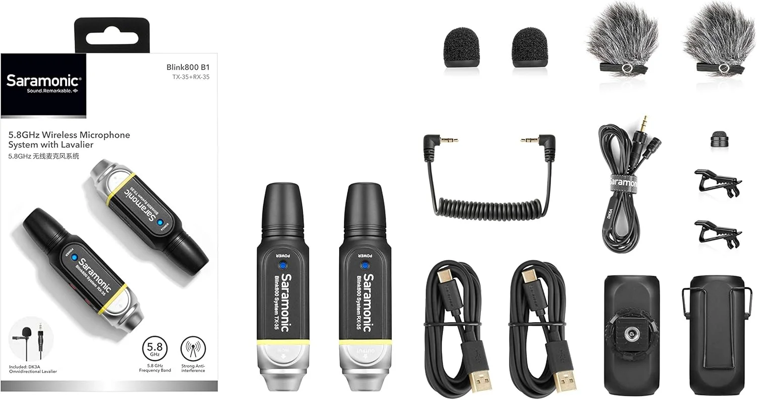 سیستم میکروفون یقه ای بی سیم دیجیتال امنی سارامونیک Blink 800 B1 (5.8 گیگاهرتز)