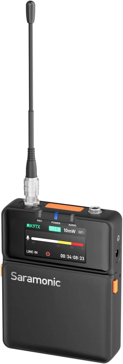 سیستم میکروفون بی سیم دوگانه دیجیتال UHF حرفه ای Saramonic K9-US با شناور 32 بیتی/کد زمانی/مینی لاوالیر/کنترل برنامه/خروجی 3.5 میلی متری/XLR/3.5 میلی متری/USB-C (K9-USA) سیستم میکروفون بی سیم دوگانه دیجیتال UHF حرفه ای Saramonic K9-US با شناور 32 بیتی/کد زمانی/مینی لاوالیر/کنترل برنامه/خروجی 3.5 میلی متری/XLR/3.5 میلی متری/USB-C (K9-USA)