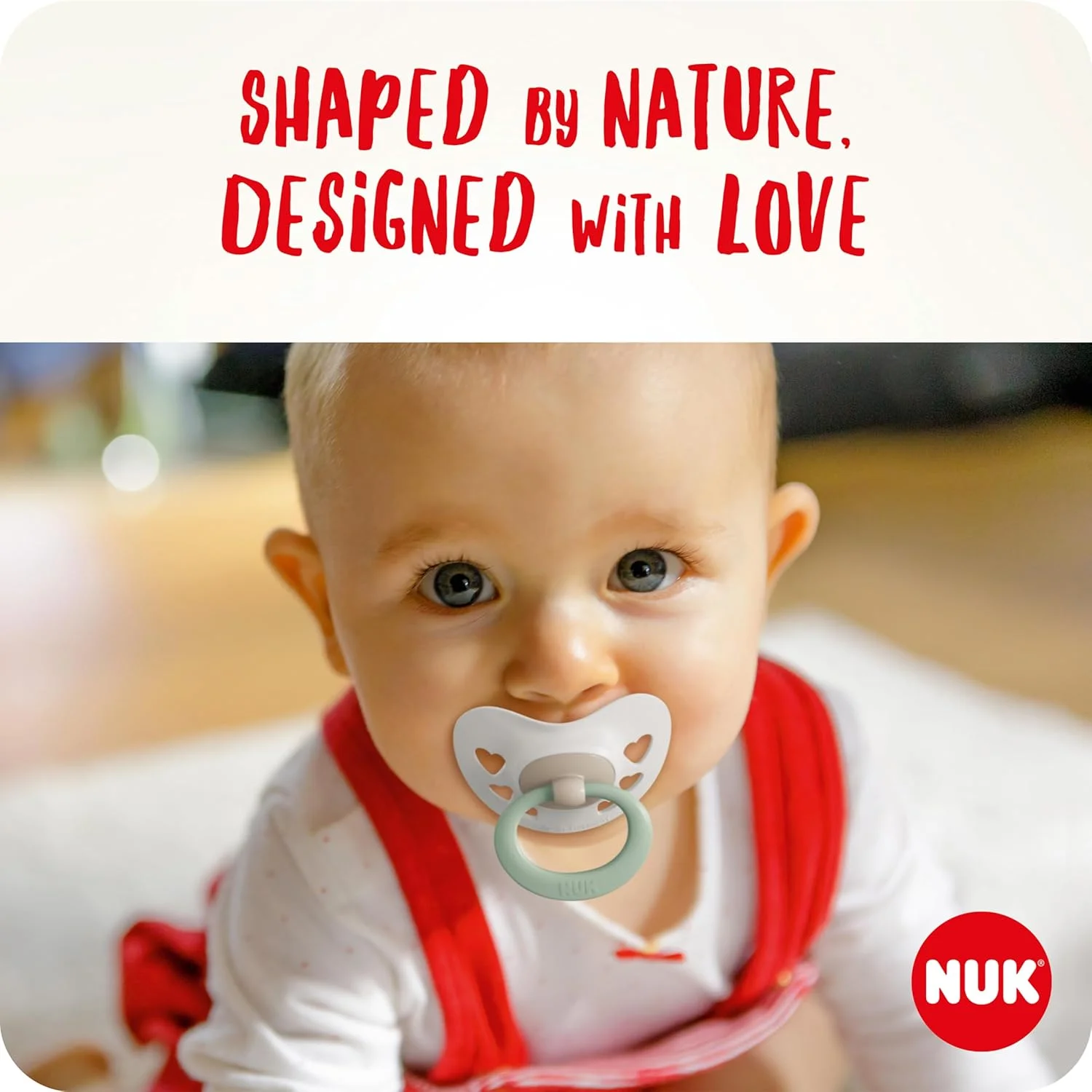 پستانک نوزاد شب و روز NUK Signature | 6-18 ماه | تسکین دهنده 95 درصد نوزادان | پستانک سیلیکونی بدون BPA با شکل قلب | شب تاب | طرح ستاره | بسته 4 عددی