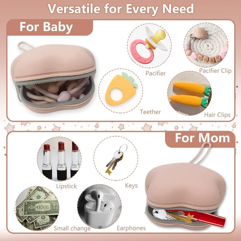 کیف نگهدارنده پستانک، 2 عدد کیف سیلیکونی پستانک و 2 عدد محفظه شفاف نگهداری سر پستانک، جعبه های نگهداری پستانک کودک فاقد BPA برای مسافرت و استفاده در حال حرکت، محافظ پستانک کودک کیف نگهدارنده پستانک، 2 عدد کیف سیلیکونی پستانک و 2 عدد محفظه شفاف نگهداری سر پستانک، جعبه های نگهداری پستانک کودک فاقد BPA برای مسافرت و استفاده در حال حرکت، محافظ پستانک کودک