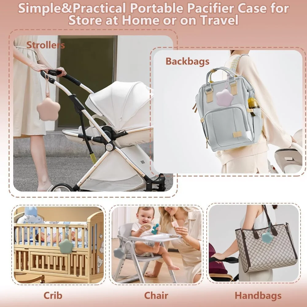 کیف نگهدارنده پستانک، 2 عدد کیف سیلیکونی پستانک و 2 عدد محفظه شفاف نگهداری سر پستانک، جعبه های نگهداری پستانک کودک فاقد BPA برای مسافرت و استفاده در حال حرکت، محافظ پستانک کودک کیف نگهدارنده پستانک، 2 عدد کیف سیلیکونی پستانک و 2 عدد محفظه شفاف نگهداری سر پستانک، جعبه های نگهداری پستانک کودک فاقد BPA برای مسافرت و استفاده در حال حرکت، محافظ پستانک کودک