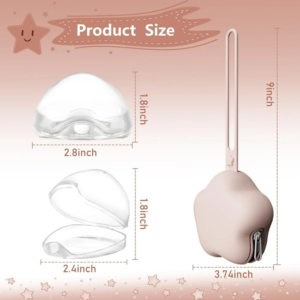 کیف نگهدارنده پستانک، 2 عدد کیف سیلیکونی پستانک و 2 عدد محفظه شفاف نگهداری سر پستانک، جعبه های نگهداری پستانک کودک فاقد BPA برای مسافرت و استفاده در حال حرکت، محافظ پستانک کودک کیف نگهدارنده پستانک، 2 عدد کیف سیلیکونی پستانک و 2 عدد محفظه شفاف نگهداری سر پستانک، جعبه های نگهداری پستانک کودک فاقد BPA برای مسافرت و استفاده در حال حرکت، محافظ پستانک کودک