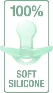 پستانک ارتودنسی کودک نوک مدل Sensitive مناسب پوست حساس 0-6 ماه، 100% سیلیکون، بدون BPA، آبی و سبز، بسته 2 عددی