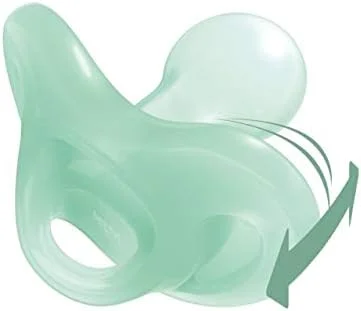 پستانک ارتودنسی کودک نوک مدل Sensitive مناسب پوست حساس 0-6 ماه، 100% سیلیکون، بدون BPA، آبی و سبز، بسته 2 عددی