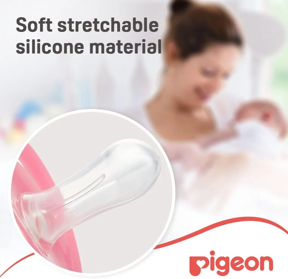 پستانک مینی لایت پیigeon، فوق العاده سبک وزن، سرپستانک سیلیکونی نرم، جریان هوای بیشتر، فاقد BPA، سایز M، 6+ ماه، شفاف پستانک مینی لایت پیigeon، فوق العاده سبک وزن، سرپستانک سیلیکونی نرم، جریان هوای بیشتر، فاقد BPA، سایز M، 6+ ماه، شفاف