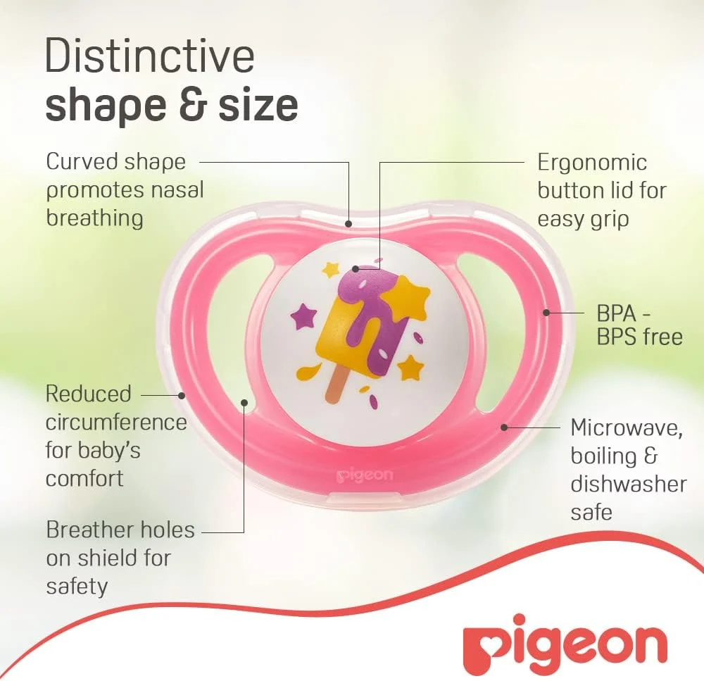 پستانک مینی لایت پیigeon، فوق العاده سبک وزن، سرپستانک سیلیکونی نرم، جریان هوای بیشتر، فاقد BPA، سایز M، 6+ ماه، شفاف پستانک مینی لایت پیigeon، فوق العاده سبک وزن، سرپستانک سیلیکونی نرم، جریان هوای بیشتر، فاقد BPA، سایز M، 6+ ماه، شفاف
