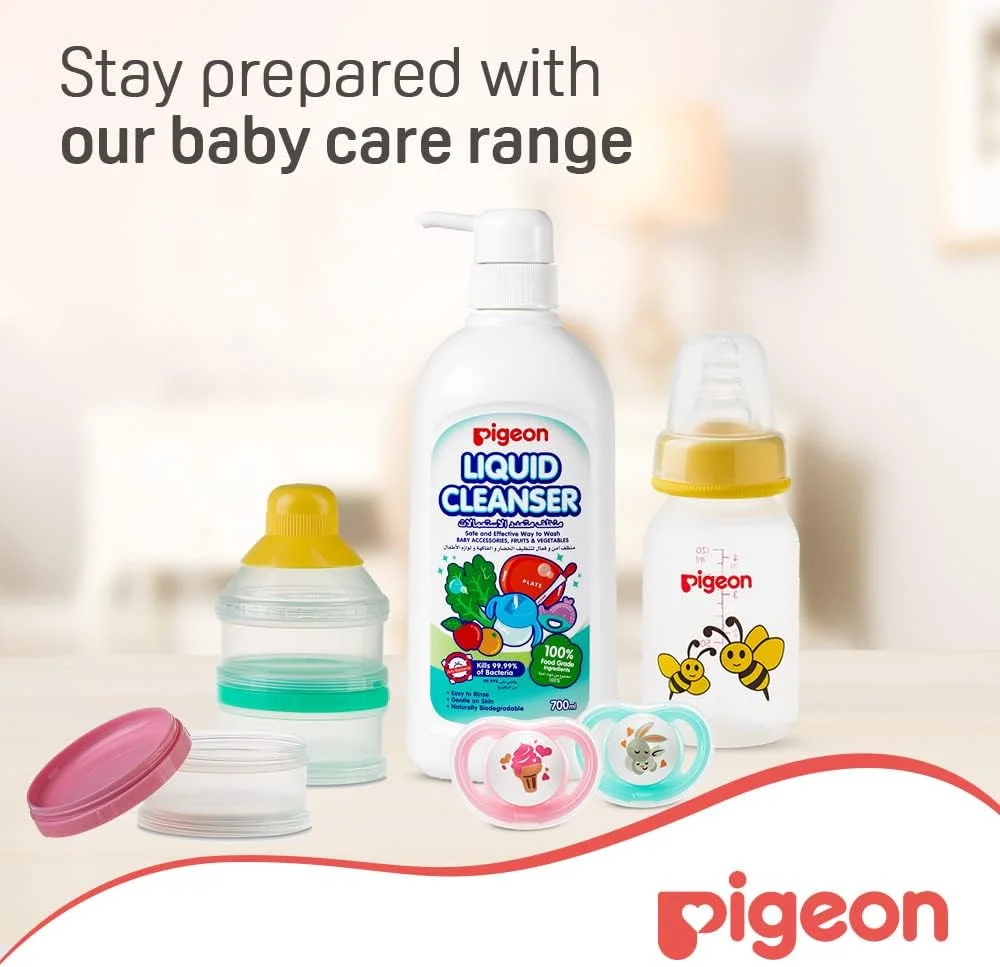 پستانک دوقلو مینی لایت Pigeon، فوق العاده سبک، سرپستانک سیلیکونی نرم، بدون BPA، سایز S، دخترانه