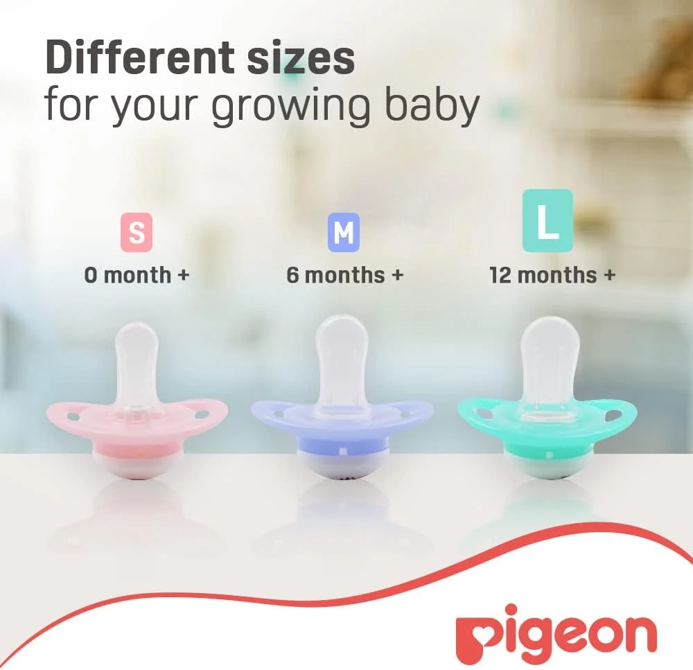 پستانک مینی لایت Pigeon، فوق العاده سبک وزن، سرپستانکی سیلیکونی نرم، جریان هوای بیشتر، فاقد BPA، سایز L، 12+ ماه، شفاف پستانک مینی لایت Pigeon، فوق العاده سبک وزن، سرپستانکی سیلیکونی نرم، جریان هوای بیشتر، فاقد BPA، سایز L، 12+ ماه، شفاف