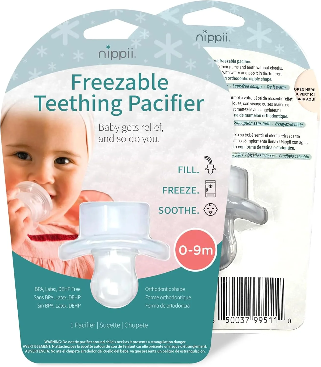 پستانک دندانی منجمد شدنی نیپی، شکل ارتودنسی جدید! (شفاف) پستانک دندانی منجمد شدنی نیپی، شکل ارتودنسی جدید! (شفاف)