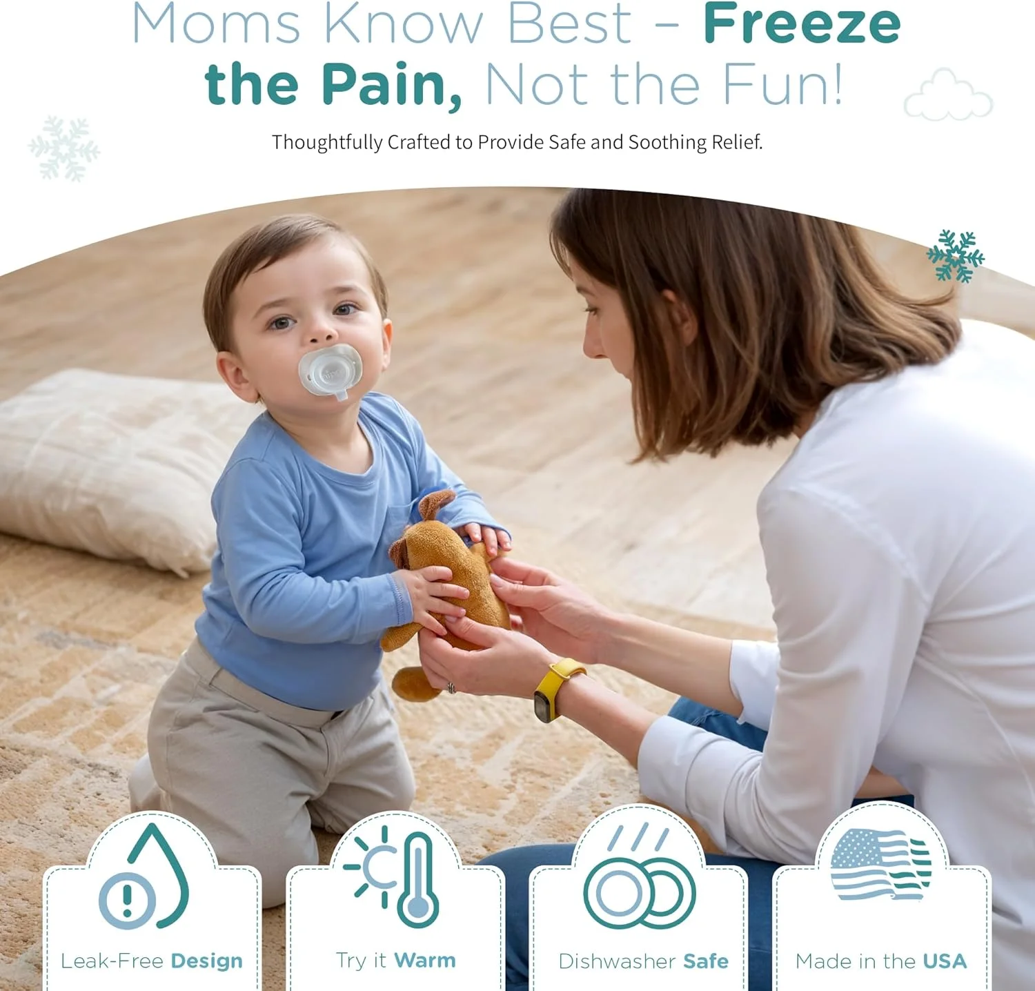 پستانک دندانی منجمد شدنی نیپی، شکل ارتودنسی جدید! (شفاف)