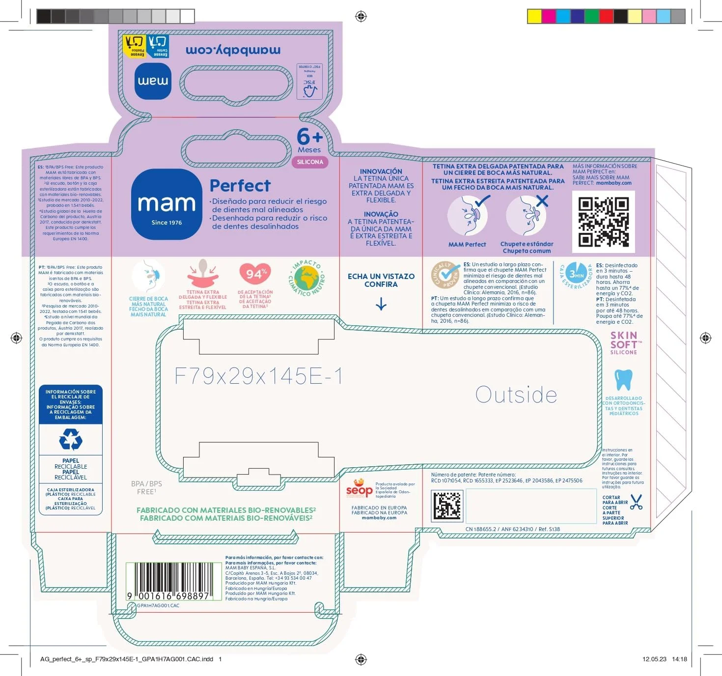 پستانک مام پرفکت S138 با سر سیلیکونی فوق العاده ظریف و انعطاف پذیر SkinsoftTM Ultra Soft مناسب برای نوزادان 6+ ماه، خنثی، همراه با جعبه استریل کننده خودکار پستانک مام پرفکت S138 با سر سیلیکونی فوق العاده ظریف و انعطاف پذیر SkinsoftTM Ultra Soft مناسب برای نوزادان 6+ ماه، خنثی، همراه با جعبه استریل کننده خودکار