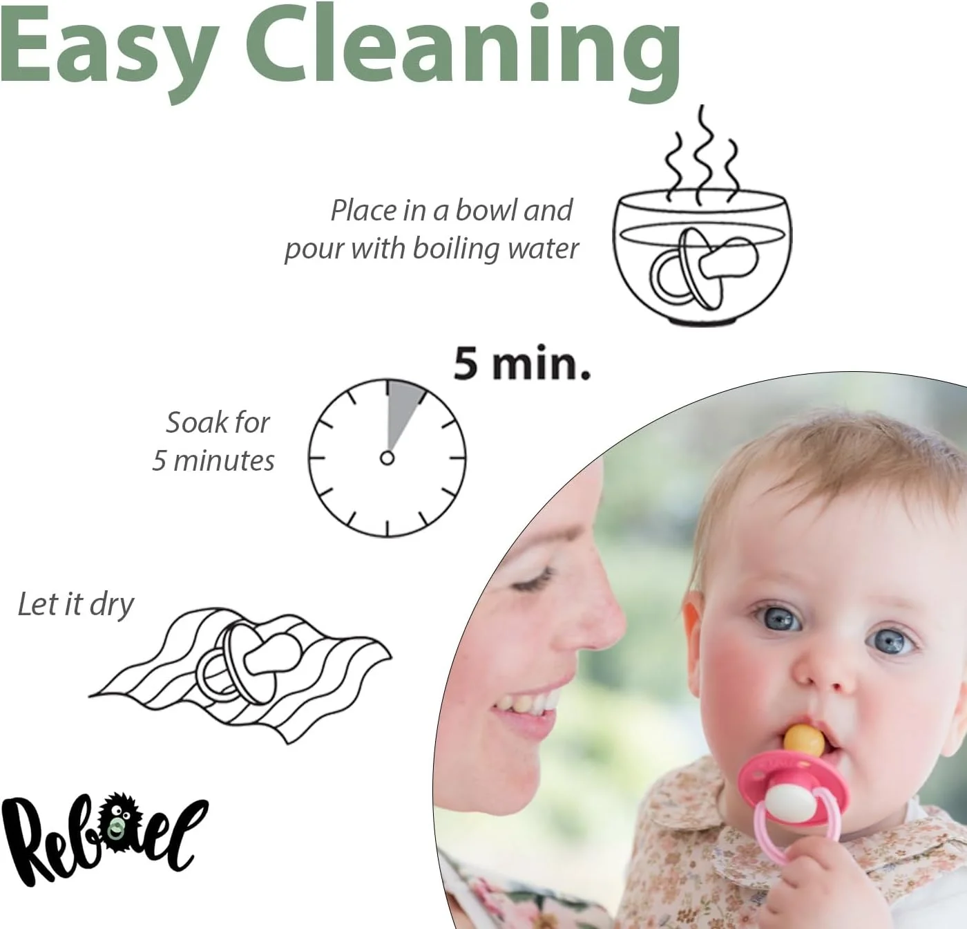 پستانک دوتایی کودک Rebael مناسب 6 تا 18 ماه - پستانک گرد لاستیکی طبیعی راحت، پستانک های ایمن و آسان برای استریل کردن - 1 بسته لوازم ضروری نوزاد | سانگریا پستانک دوتایی کودک Rebael مناسب 6 تا 18 ماه - پستانک گرد لاستیکی طبیعی راحت، پستانک های ایمن و آسان برای استریل کردن - 1 بسته لوازم ضروری نوزاد | سانگریا