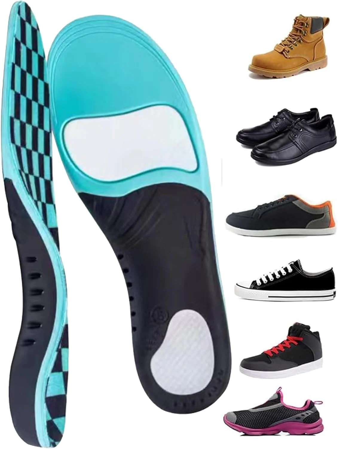 کفی طبی | کفی های تنفسی پا - درج های پشتیبانی از قوس بلند برای زنان و مردان، کفی کفش چکمه کار، ورزشی نرم کفی طبی | کفی های تنفسی پا - درج های پشتیبانی از قوس بلند برای زنان و مردان، کفی کفش چکمه کار، ورزشی نرم