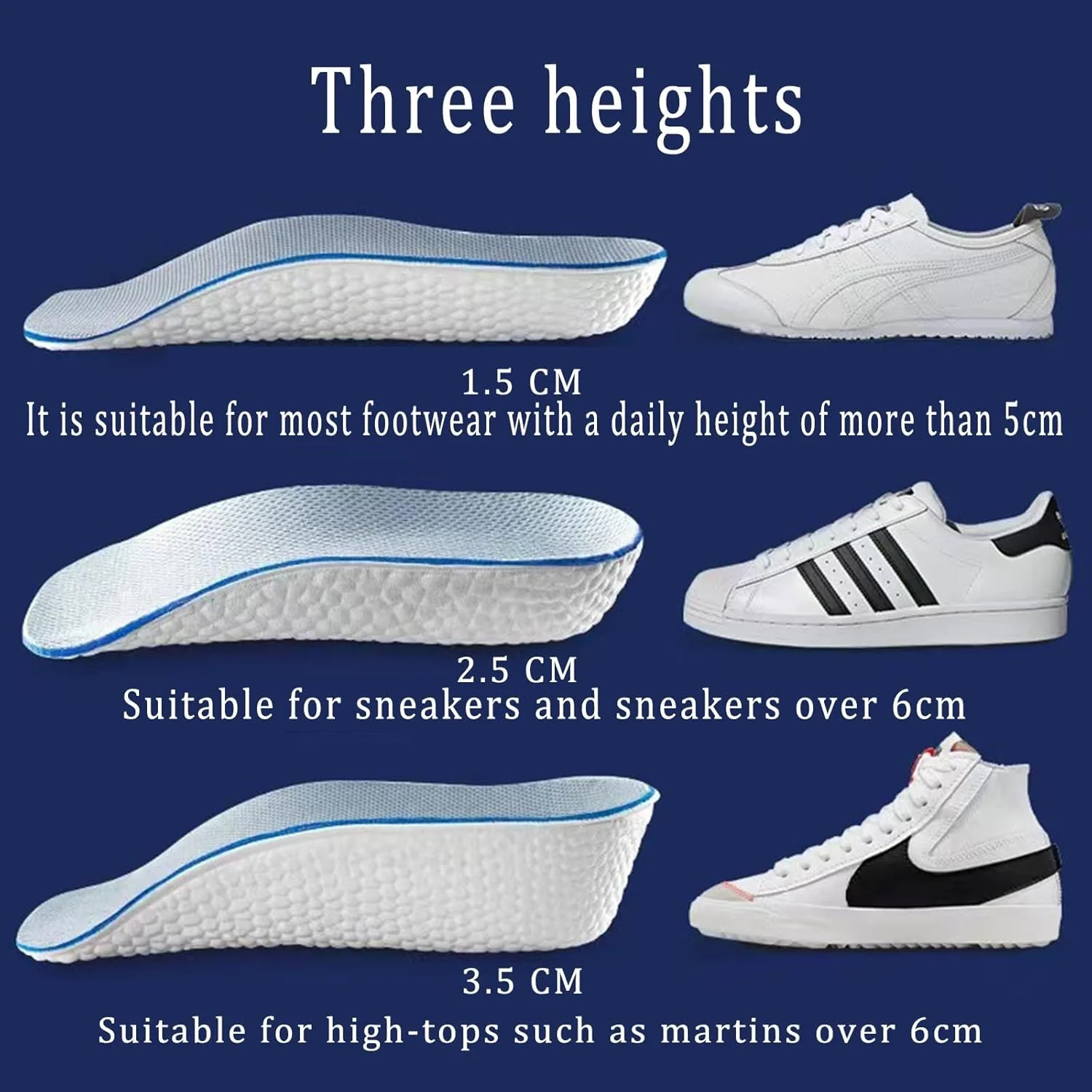 کفی افزایش قد فوم حافظه دار راحت برای کفش مردانه و زنانه، بالشتک پاشنه جذب شوک، تسکین دهنده پا (2 جفت) (3.5 سانتی متر) کفی افزایش قد فوم حافظه دار راحت برای کفش مردانه و زنانه، بالشتک پاشنه جذب شوک، تسکین دهنده پا (2 جفت) (3.5 سانتی متر)