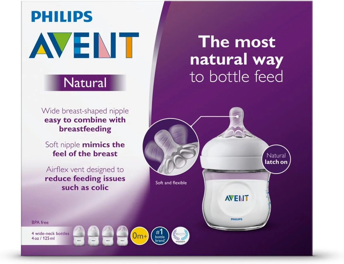 شیشه شیر نچرال اونت، شفاف، 4 اونس، 4 عددی، SCF010/47