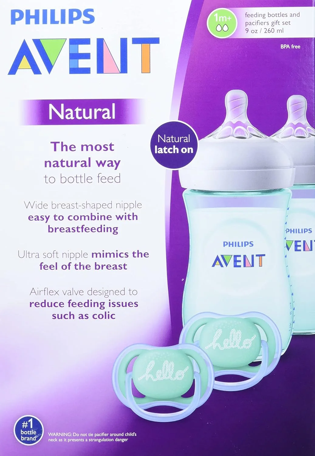 ست هدیه شیشه شیر نچرال اونت فیلیپس بنفش آبی 075020068729 ست هدیه شیشه شیر نچرال اونت فیلیپس بنفش آبی 075020068729