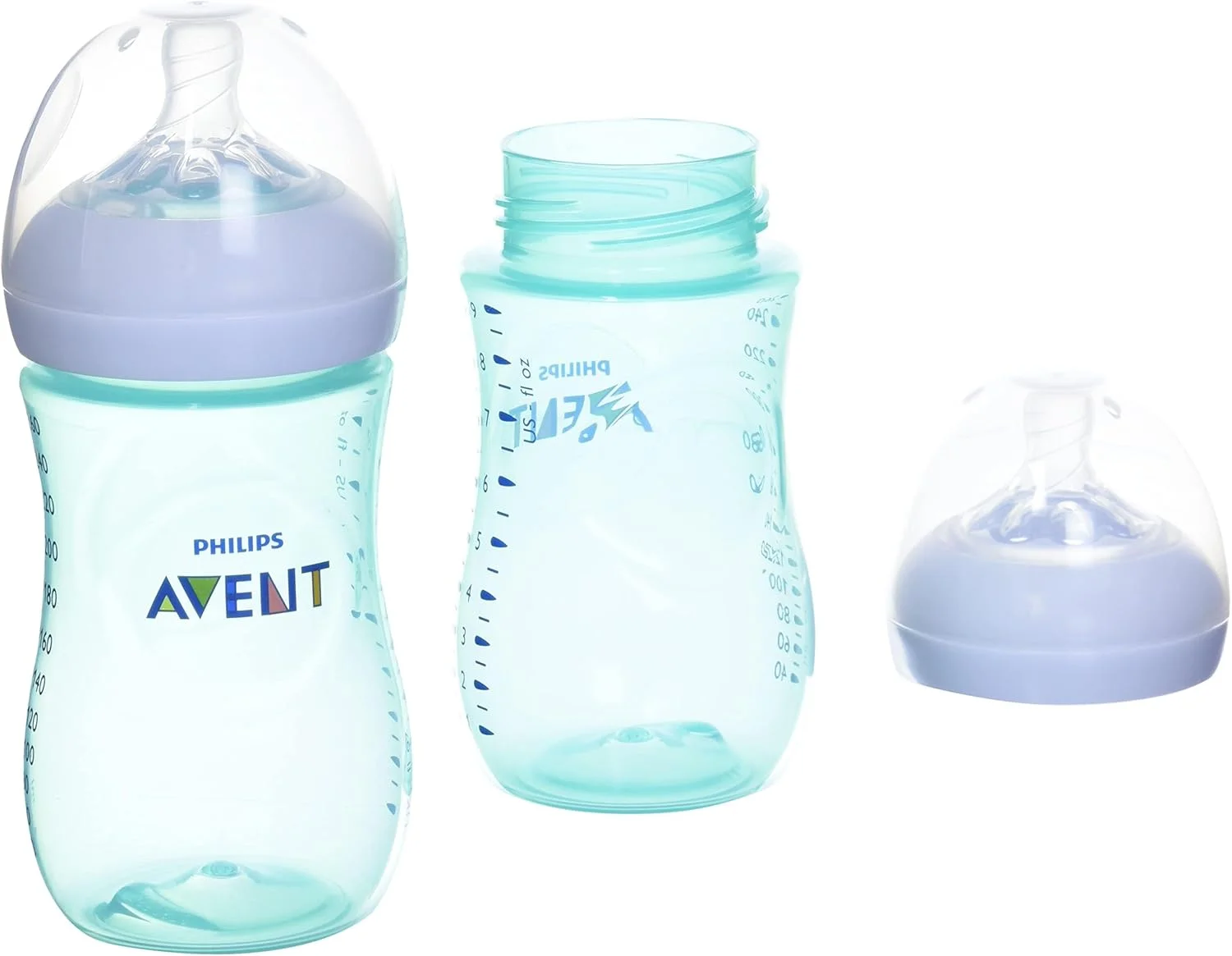 ست هدیه شیشه شیر نچرال اونت فیلیپس بنفش آبی 075020068729 ست هدیه شیشه شیر نچرال اونت فیلیپس بنفش آبی 075020068729