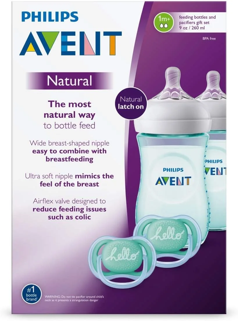 ست هدیه شیشه شیر نچرال اونت فیلیپس بنفش آبی 075020068729 ست هدیه شیشه شیر نچرال اونت فیلیپس بنفش آبی 075020068729