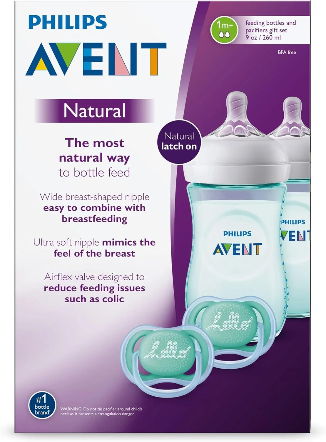 ست هدیه شیشه شیر نچرال اونت فیلیپس بنفش آبی 075020068729 ست هدیه شیشه شیر نچرال اونت فیلیپس بنفش آبی 075020068729