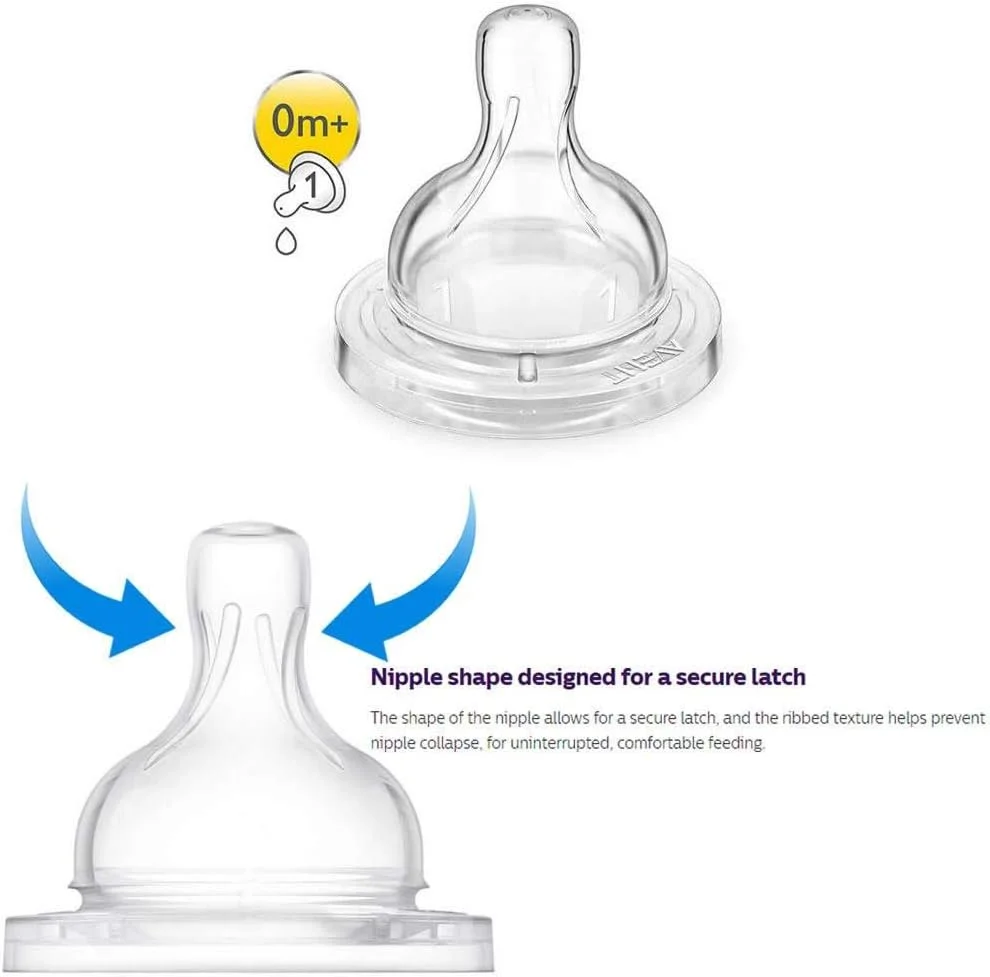 شیشه شیر ضد نفخ 125 میلی لیتری فیلیپس اونت مدل SCF400/34، بسته 3 عددی، شفاف