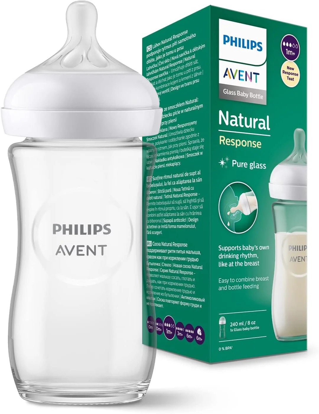 شیشه شیر پیرکس نچرال Philips Avent SCY933/01 با سرشیشه پاسخگو 240 میلی لیتر بسته 2 عددی شیشه شیر پیرکس نچرال Philips Avent SCY933/01 با سرشیشه پاسخگو 240 میلی لیتر بسته 2 عددی