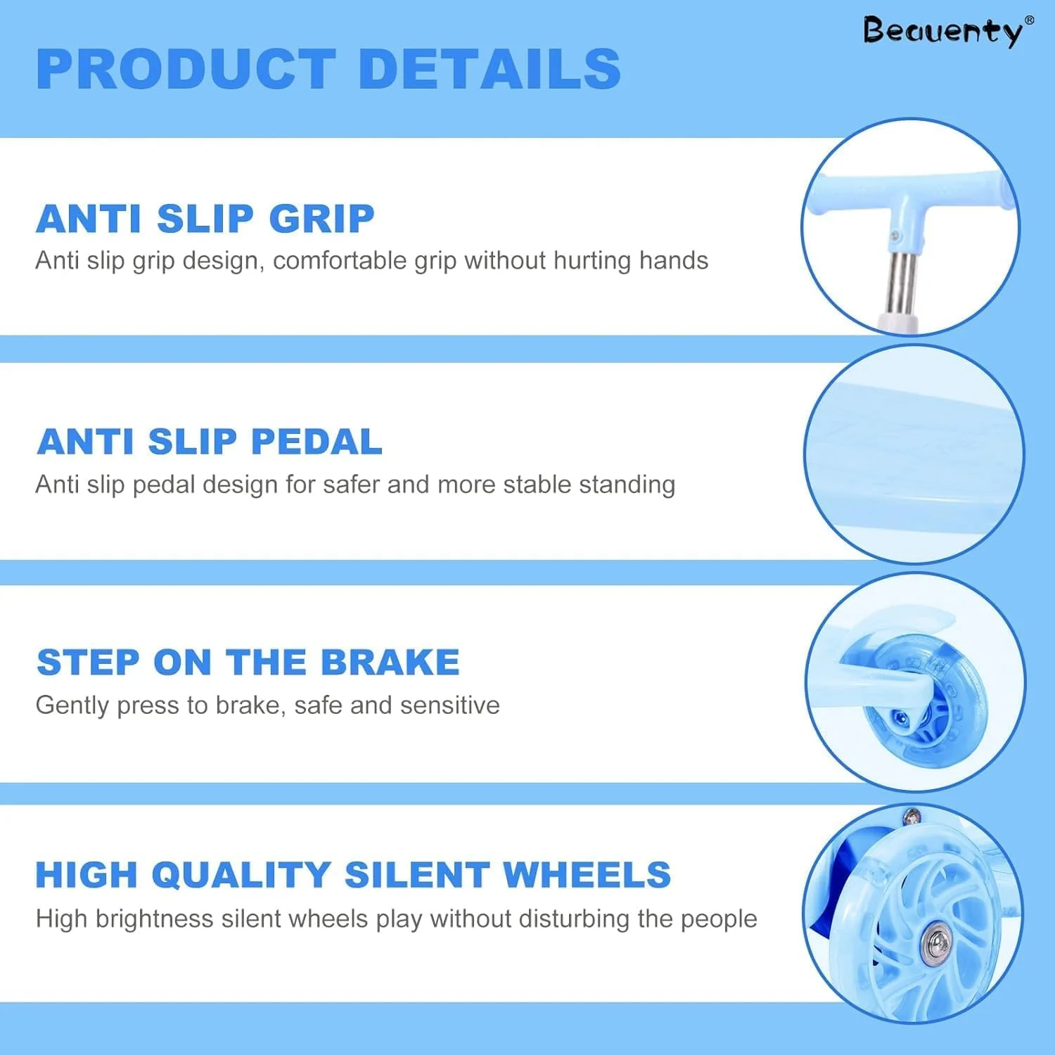 اسکوتر 3 چرخ کودک VersaMarts - اسکوتر آلومینیومی لوکس با قابلیت Kick & Go، Lean-to-Steer، ترمز پایی، ارتفاع قابل تنظیم - مناسب برای پسران و دختران