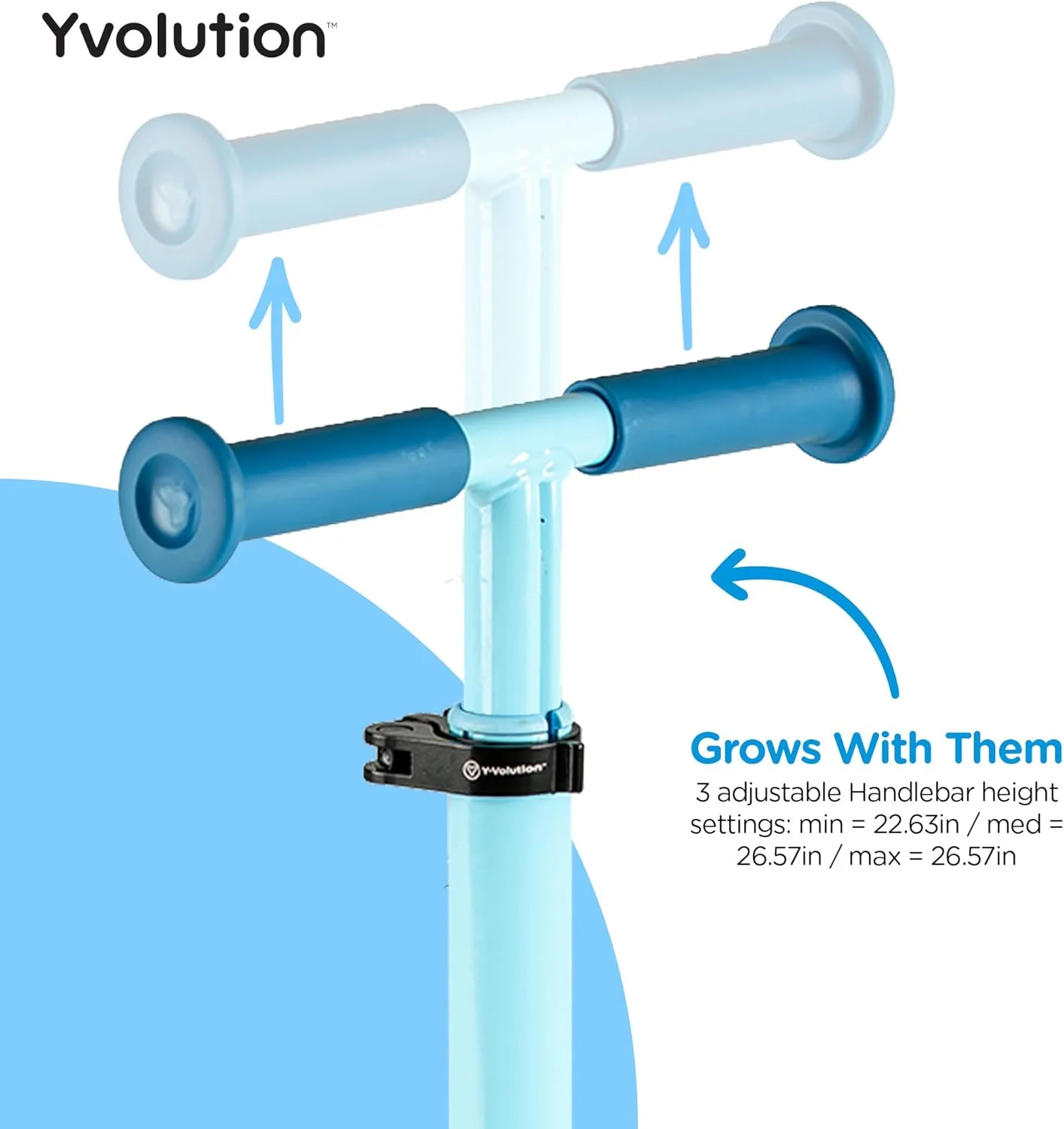 اسکوتر کودکانه Yvolution Glider KIWI – مناسب برای سنین 3 تا 8 سال | اسکوتر 3 چرخ، فرمان قابل تنظیم، چرخ‌های LED، عرشه پهن، فرمان متمایل به پهلو و طراحی تاشو