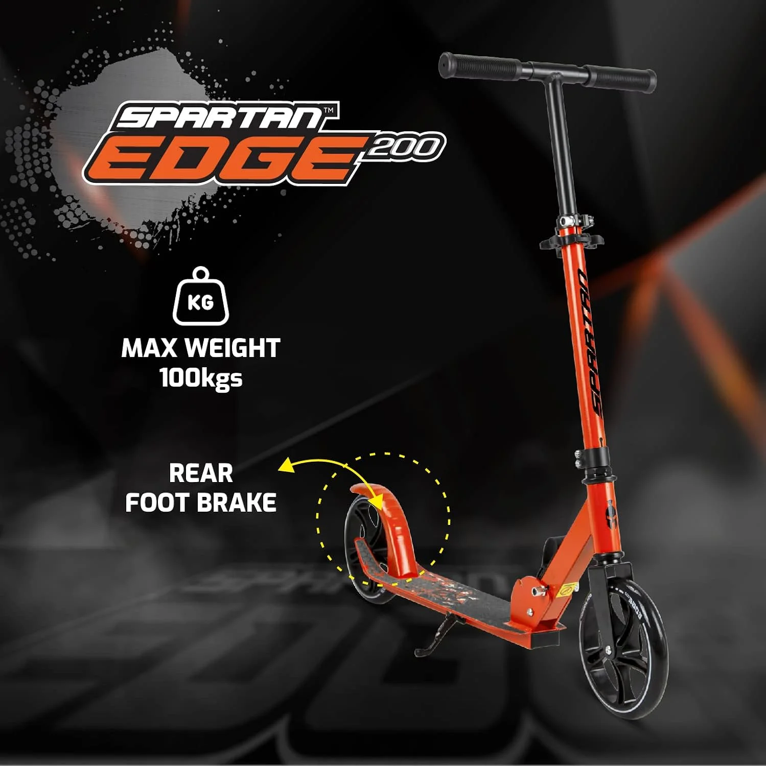 اسکوتر تاشو اسپارتان Edge 200 میلیمتری برای کودکان و نوجوانان SP-7005 - چرخهای بزرگ PU، بلبرینگهای ABEC-7، فرمان قابل تنظیم و قاب تاشو سریع، ترمز عقب و جک - برای سنین 8 سال به بالا (نارنجی) اسکوتر تاشو اسپارتان Edge 200 میلیمتری برای کودکان و نوجوانان SP-7005 - چرخهای بزرگ PU، بلبرینگهای ABEC-7، فرمان قابل تنظیم و قاب تاشو سریع، ترمز عقب و جک - برای سنین 8 سال به بالا (نارنجی)