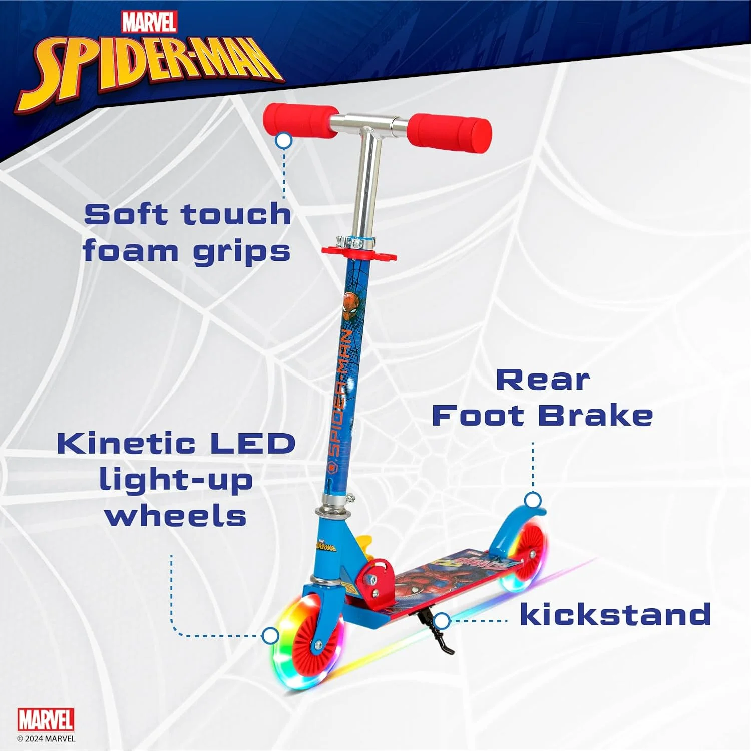 اسکوتر اسپایدرمن 2 SPARTAN - با چراغ LED آبی، SP-7059 اسکوتر اسپایدرمن 2 SPARTAN - با چراغ LED آبی، SP-7059