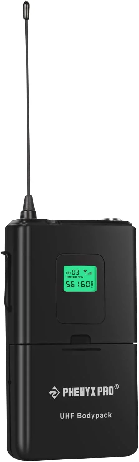 فرستنده بی‌سیم بادی‌پک Phenyx Pro، میکروفون بادی‌پک بی‌سیم کاردیوئید UHF با فرکانس ثابت 561.6 مگاهرتز، برد 260 فوت، برای سری PTU-5000/PTU-4000 (PWB-5-561.6)