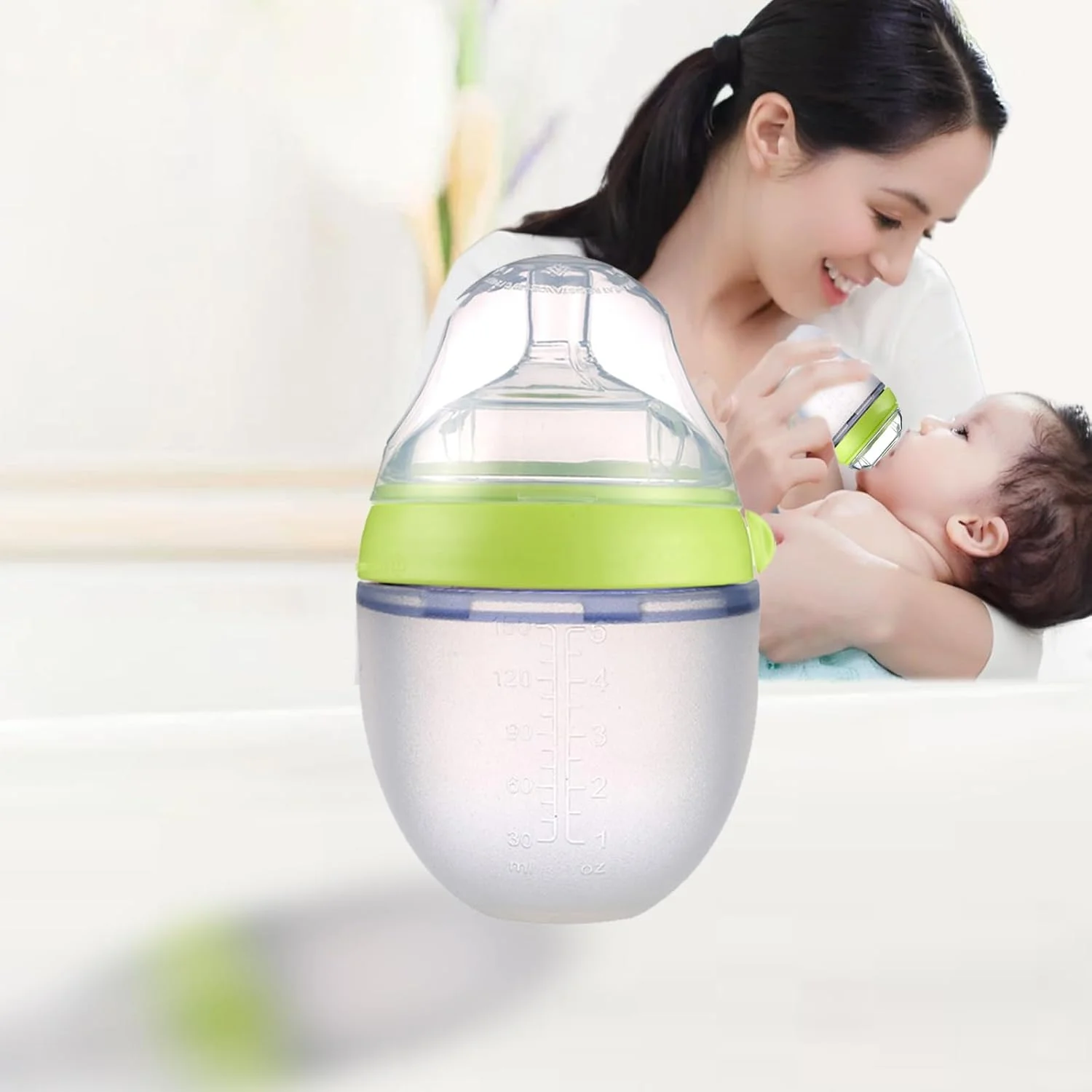 شیشه شیر ضد نفخ کودک Checkzed، شیشه شیر سیلیکونی نرم برای نوزادان، طراحی دهانه پهن، مناسب برای انتقال از شیر مادر به شیشه شیر، شیشه شیر سبز (150 میلی لیتر) شیشه شیر ضد نفخ کودک Checkzed، شیشه شیر سیلیکونی نرم برای نوزادان، طراحی دهانه پهن، مناسب برای انتقال از شیر مادر به شیشه شیر، شیشه شیر سبز (150 میلی لیتر)