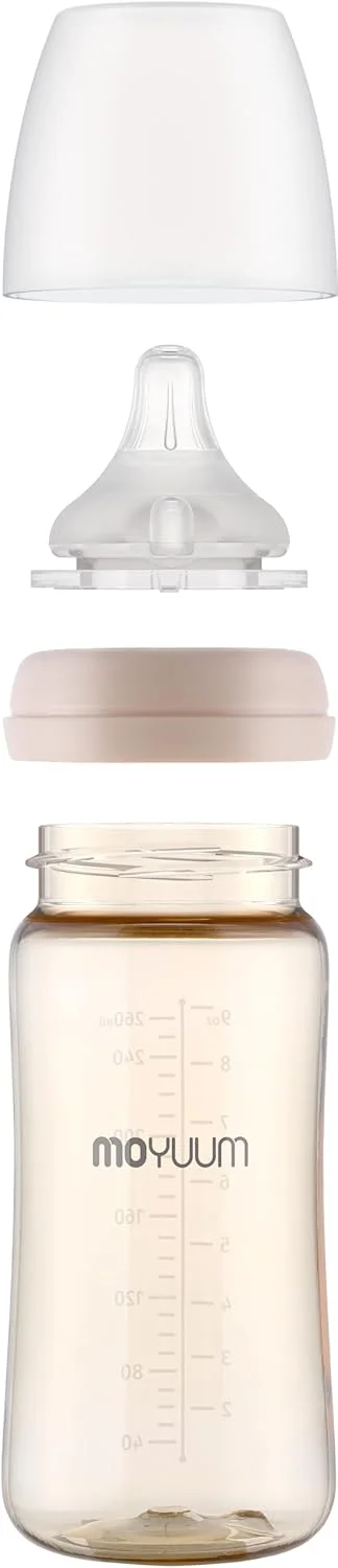 شیشه شیر کودک همه کاره مویوم PPSU، شیشه شیر 270 میلی لیتری برای نوزادان شیرخوار با سرشیشه، ضد نفخ، گردن پهن، پایه ثابت ضد لغزش، تمیز کردن آسان، شیشه شیر طبیعی کودک، نسخه Dear Dear، صورتی مرجانی شیشه شیر کودک همه کاره مویوم PPSU، شیشه شیر 270 میلی لیتری برای نوزادان شیرخوار با سرشیشه، ضد نفخ، گردن پهن، پایه ثابت ضد لغزش، تمیز کردن آسان، شیشه شیر طبیعی کودک، نسخه Dear Dear، صورتی مرجانی