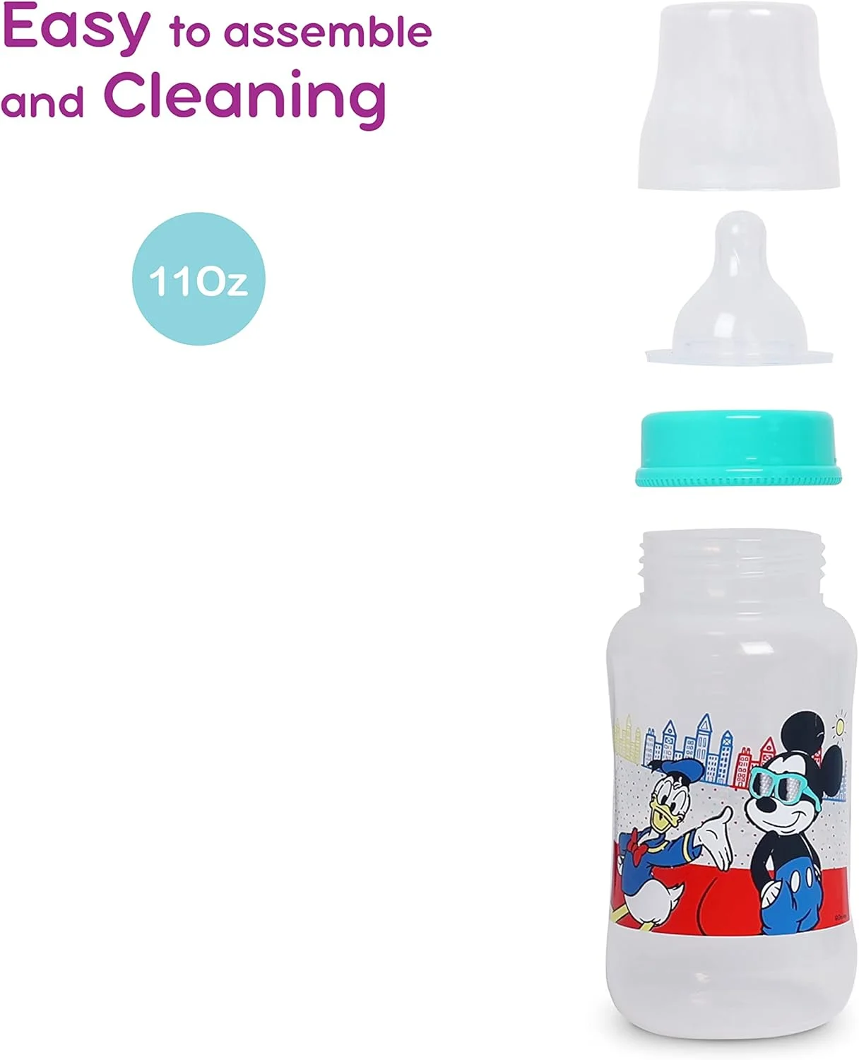 شیشه شیر کودک دیزنی میکی موس، 3+ ماه، 320 میلی لیتر 11 اونس، چند رنگ شیشه شیر کودک دیزنی میکی موس، 3+ ماه، 320 میلی لیتر 11 اونس، چند رنگ